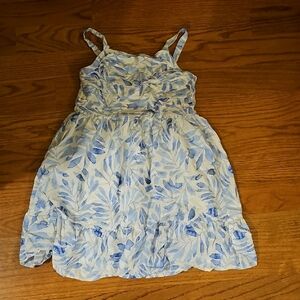 Girls Blue Floral Kids Dress- Family Matching